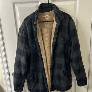 Black Plaid Shirt Jacket